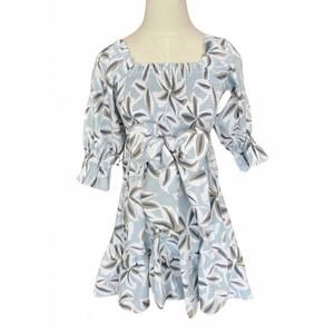 NEW PHIE COLLECTIVE women's flower capri mini dress in sky blue